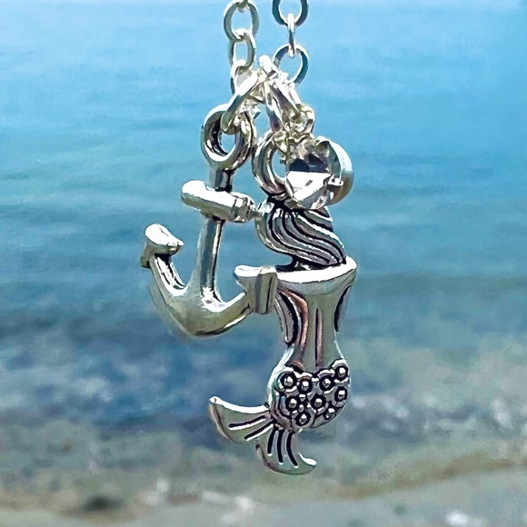 Nautical Mermaid Ocean Charm Necklace - Picture 2 of 5
